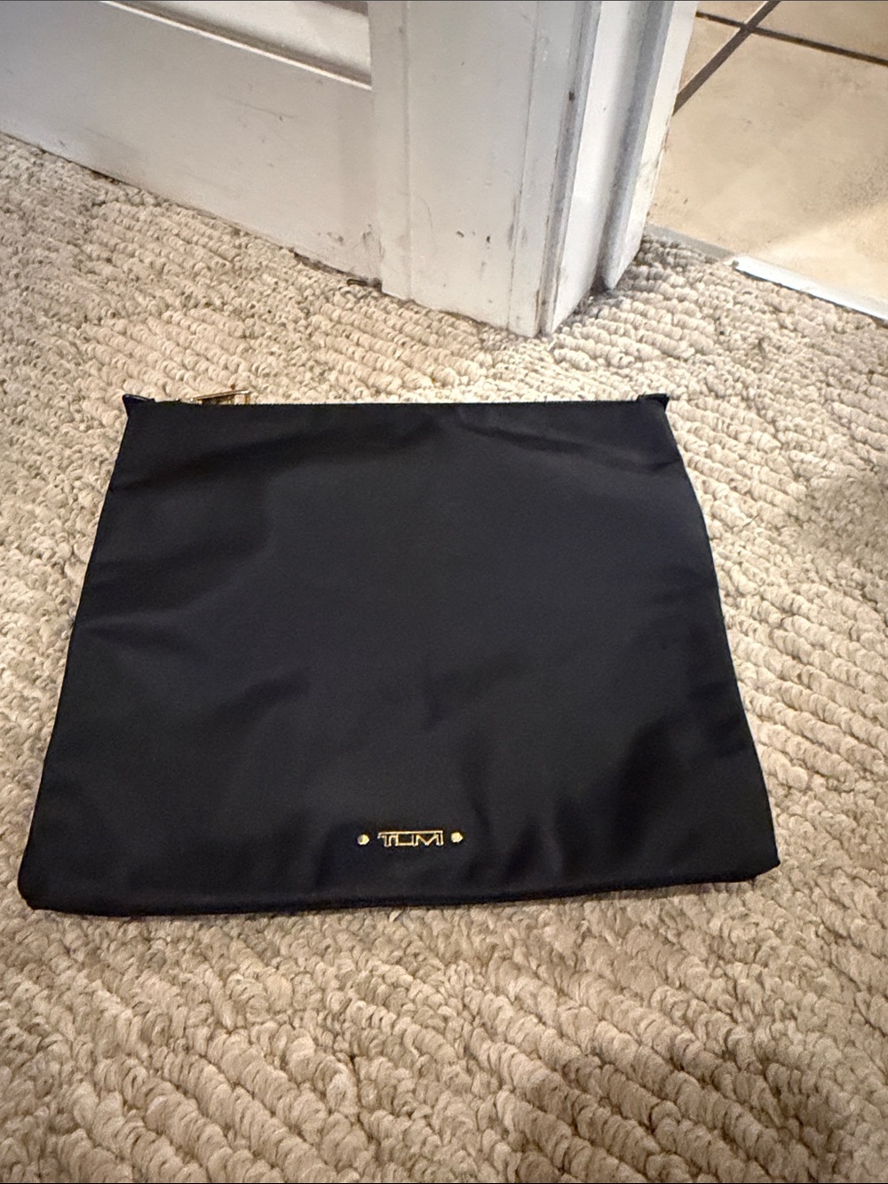 Tumi Black Nylon Clutch with Gold Accent - Picture 2 of 6